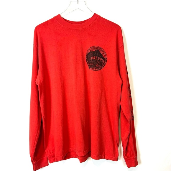 Shredders digest red back print long sleeves shirt L - Picture 5 of 11